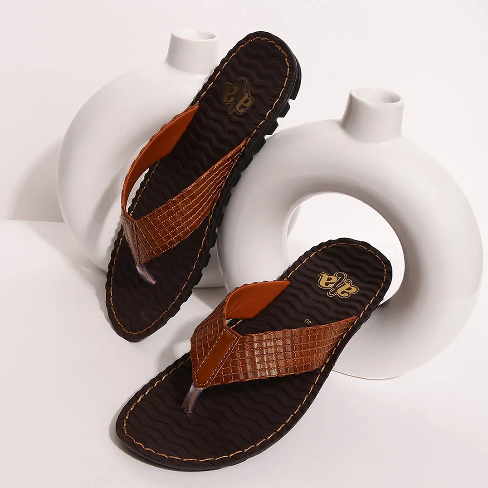 A-HA By Liberty 2137-11 Men Casual Tan Slippers