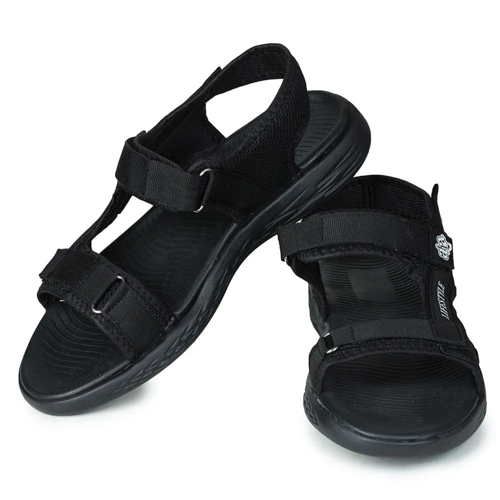 A-HA Casual Black Sandals For Men IMPACT-8 By Liberty