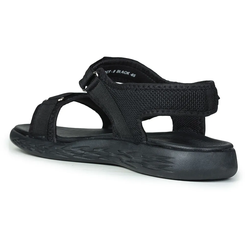 A-HA Casual Black Sandals For Men IMPACT-8 By Liberty