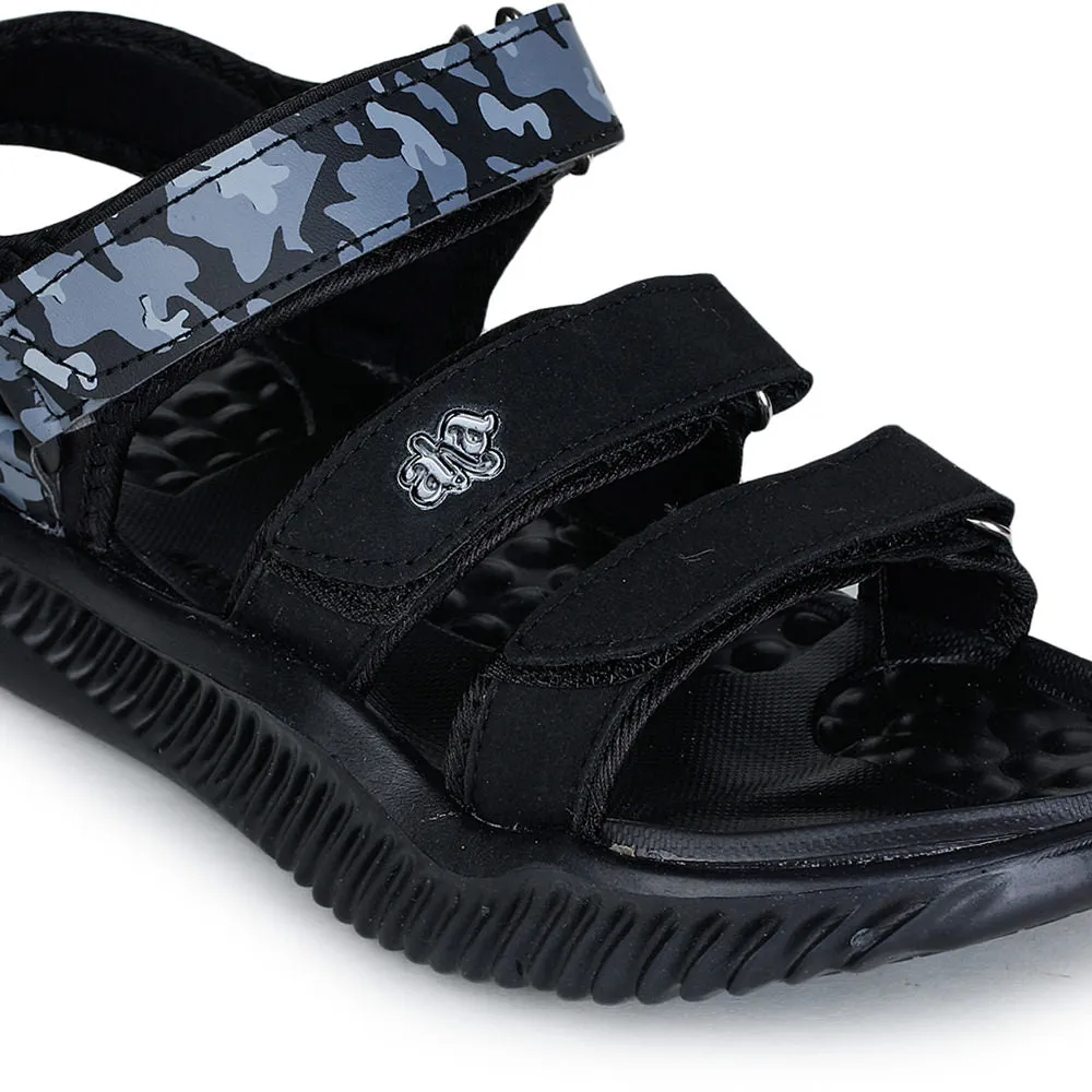 A-HA Casual Black Sandals For Men STAMINA-9 By Liberty