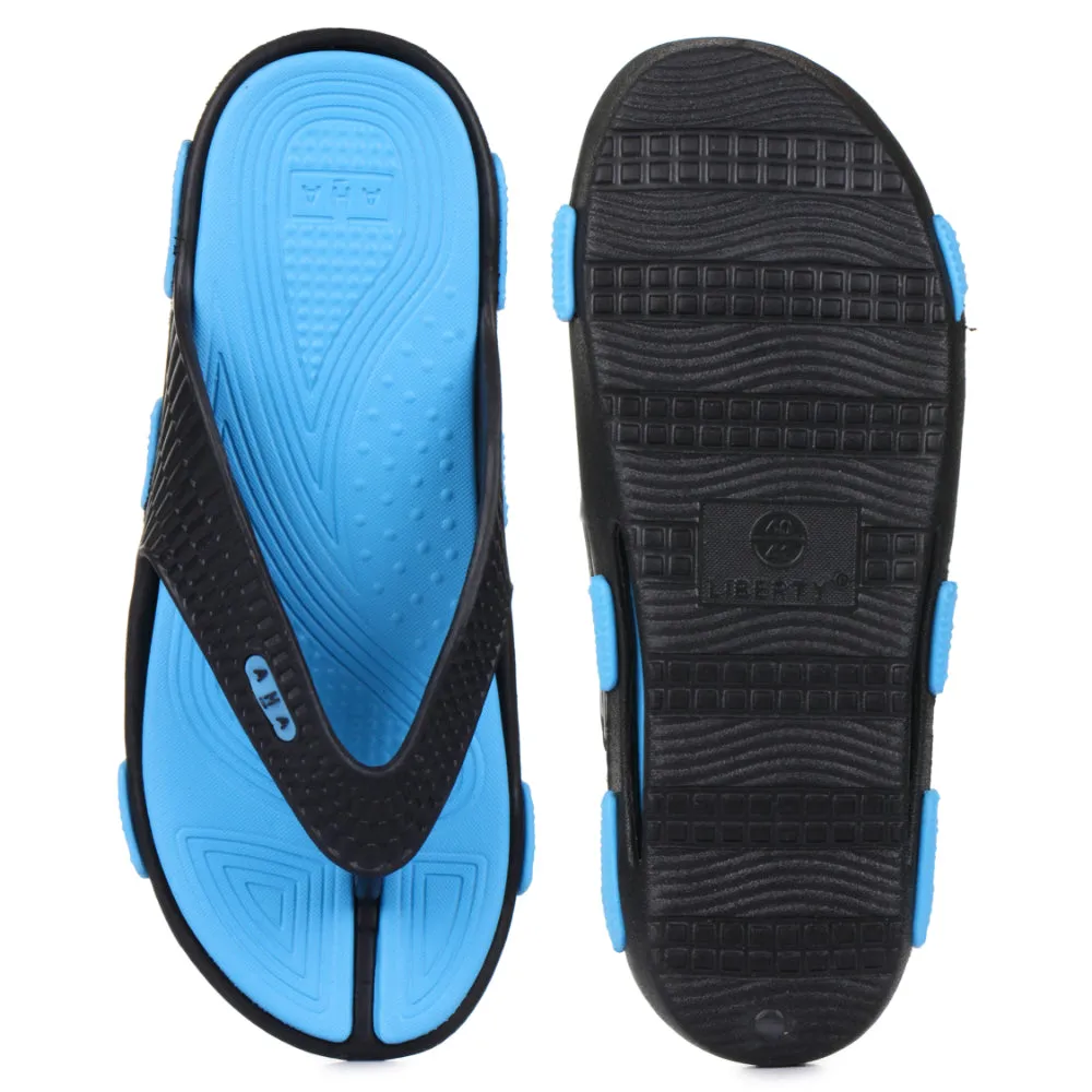 A-HA Casual Sky Blue Flip-Flops For Men SHOKER-M By Liberty