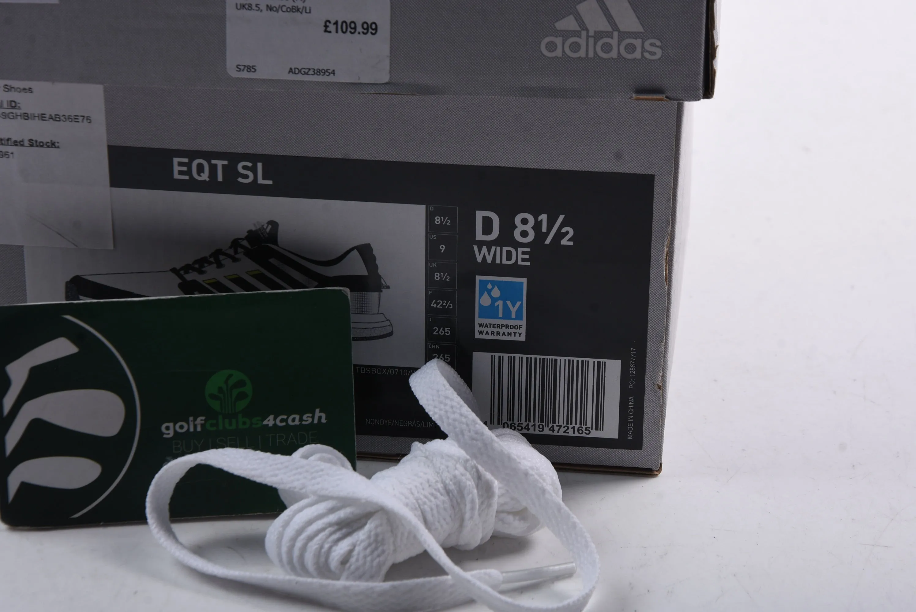 Adidas EQT SL / Mens Golf Shoes / White, Black / UK 8.5