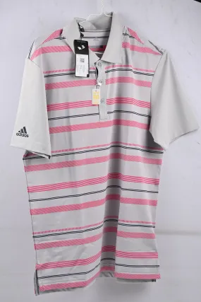 Adidas Ultimate 365 Novelty Stripe Polo Shirt / Grey Pink / Small