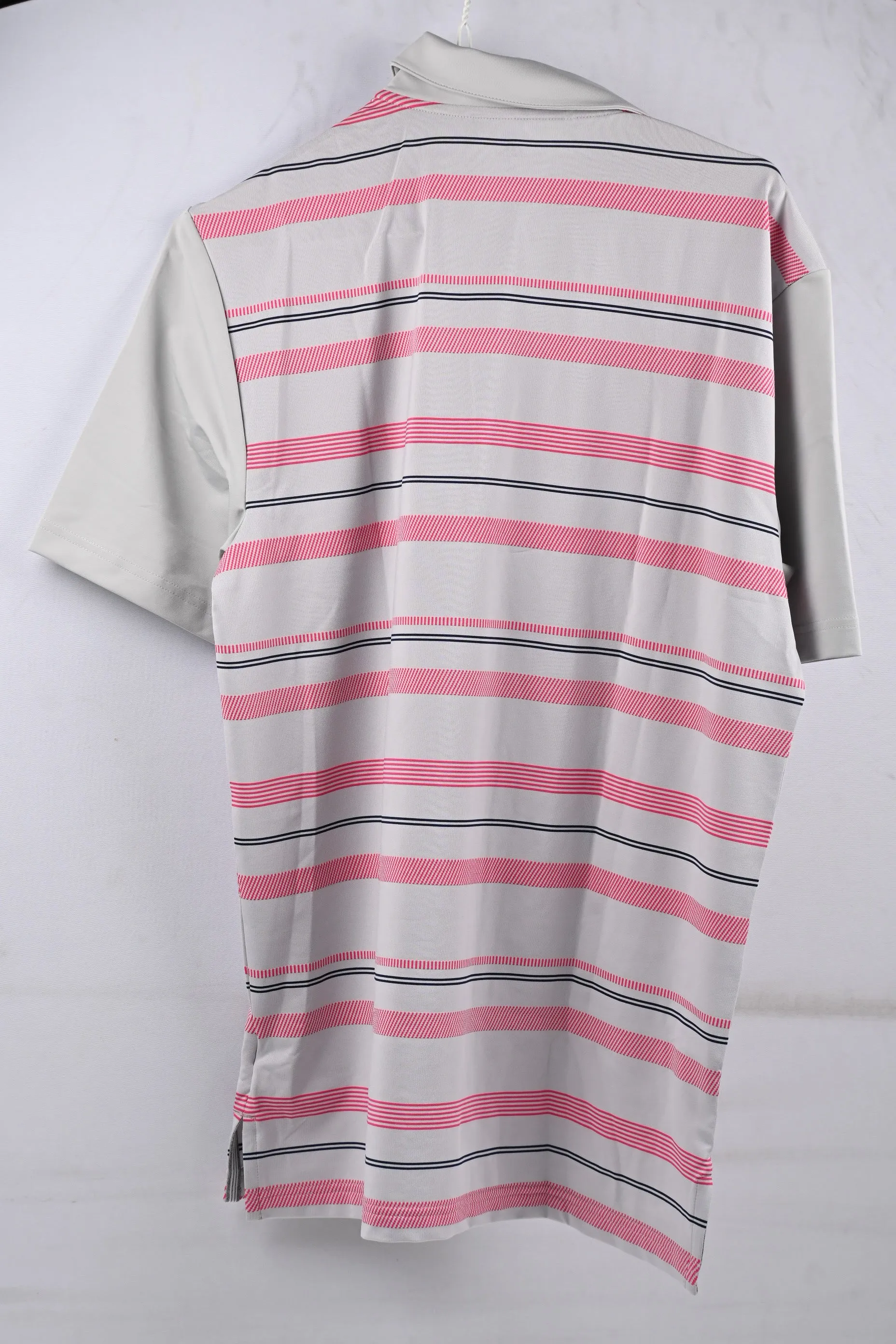 Adidas Ultimate 365 Novelty Stripe Polo Shirt / Grey Pink / Small