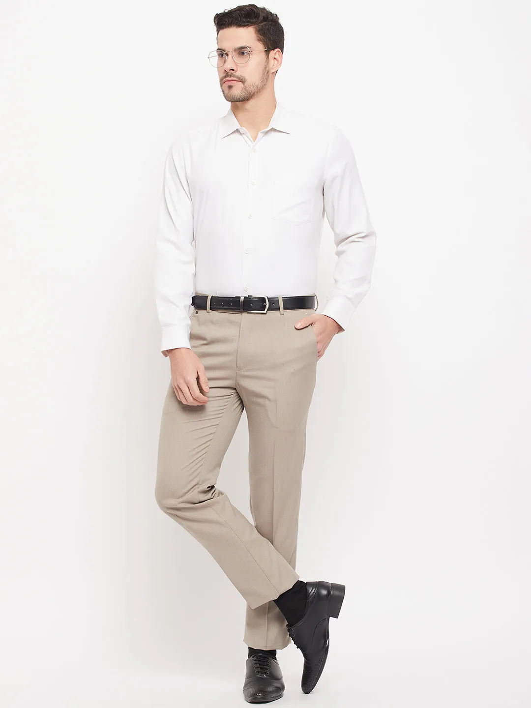 Cantabil  Men Fawn Trouser