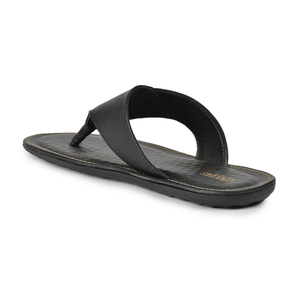 Coolers Casual Black Slippers For Men AVN-15 By Liberty