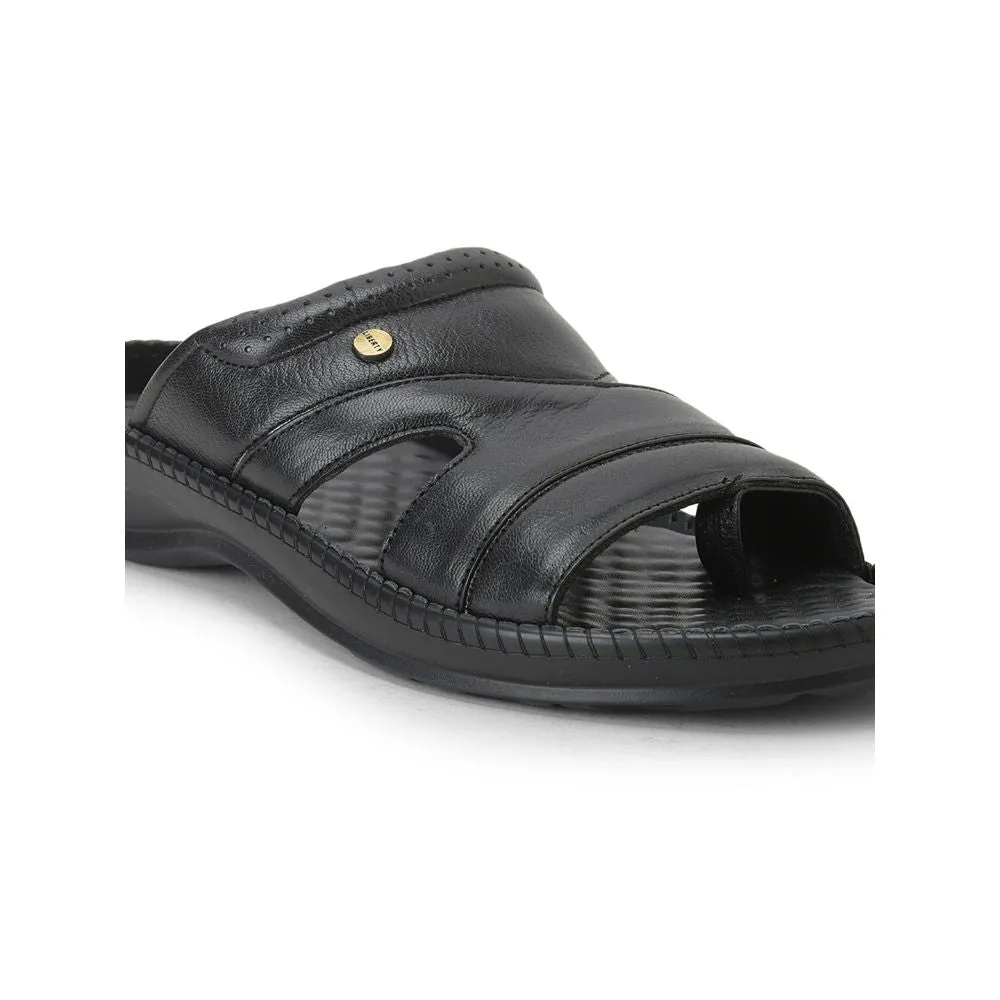 COOLERS Casual (Black) Slippers For Men STEAMER-02 By Liberty