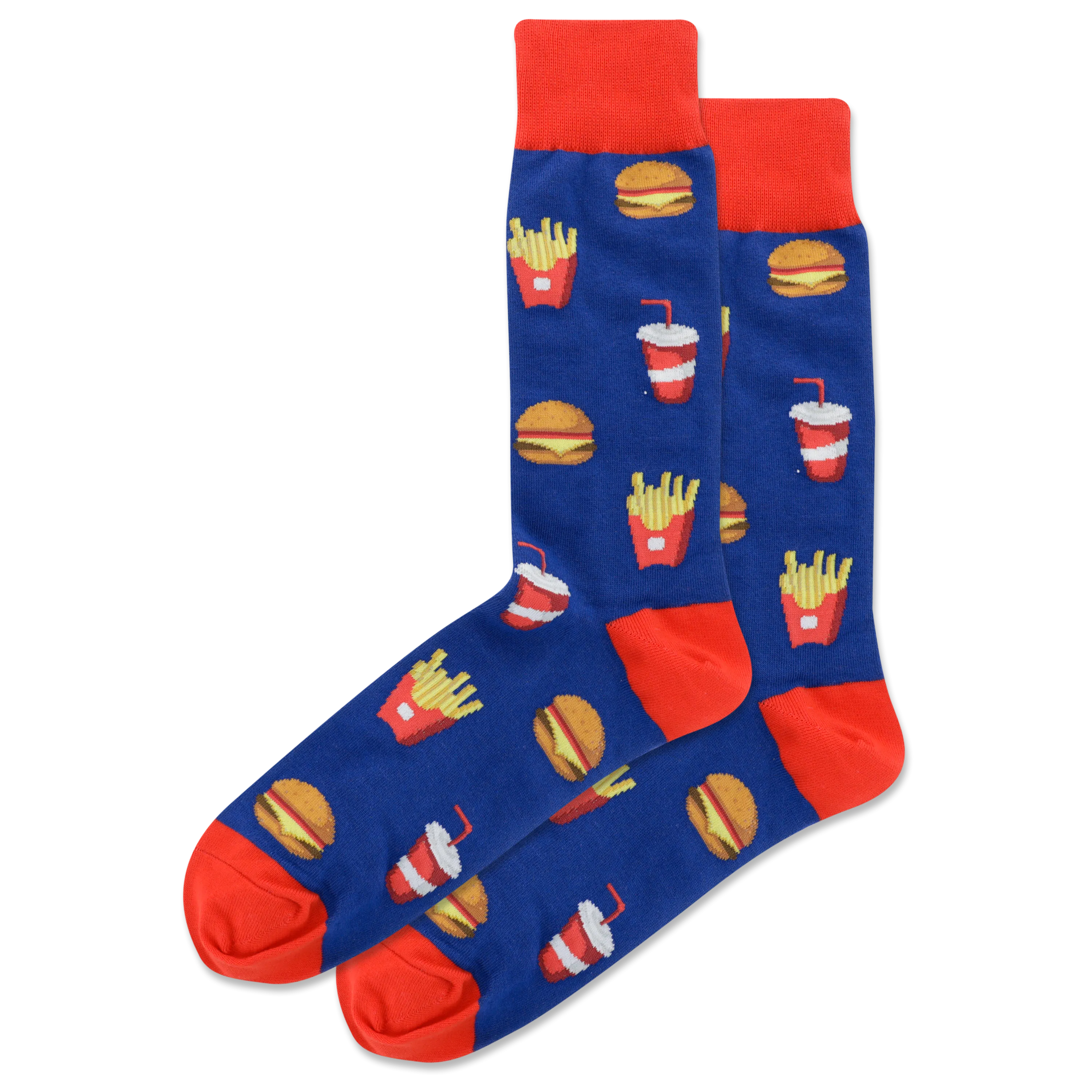 HOTSOX Men's Burger And Fries Crew Socks