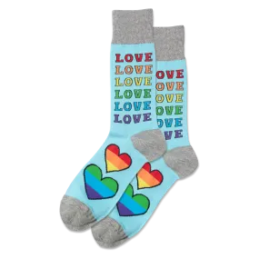 HOTSOX Men's Pride Rainbow Love Crew Socks