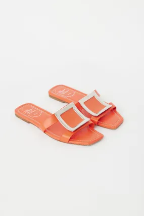 Orange & Silver Buckled Bikiviv' Sandal