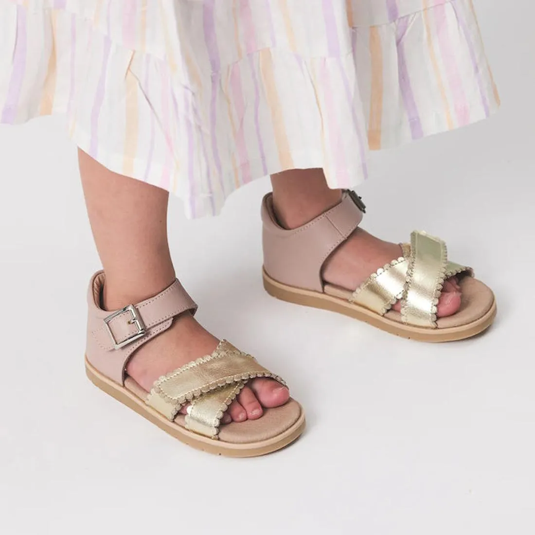 Pretty Brave Willow Blush/Gold Kids Sandals Open Toe