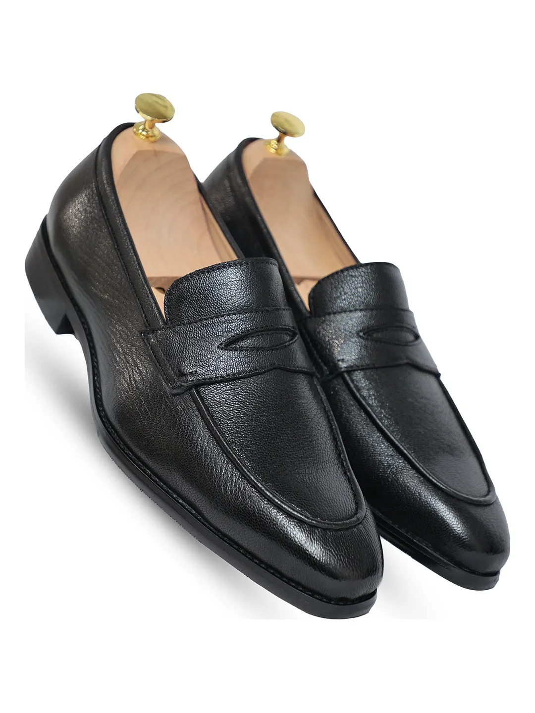 Ripper Grain Penny Loafer Black