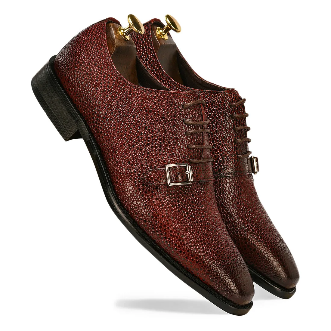 Stingray Leather Oxfords Wine