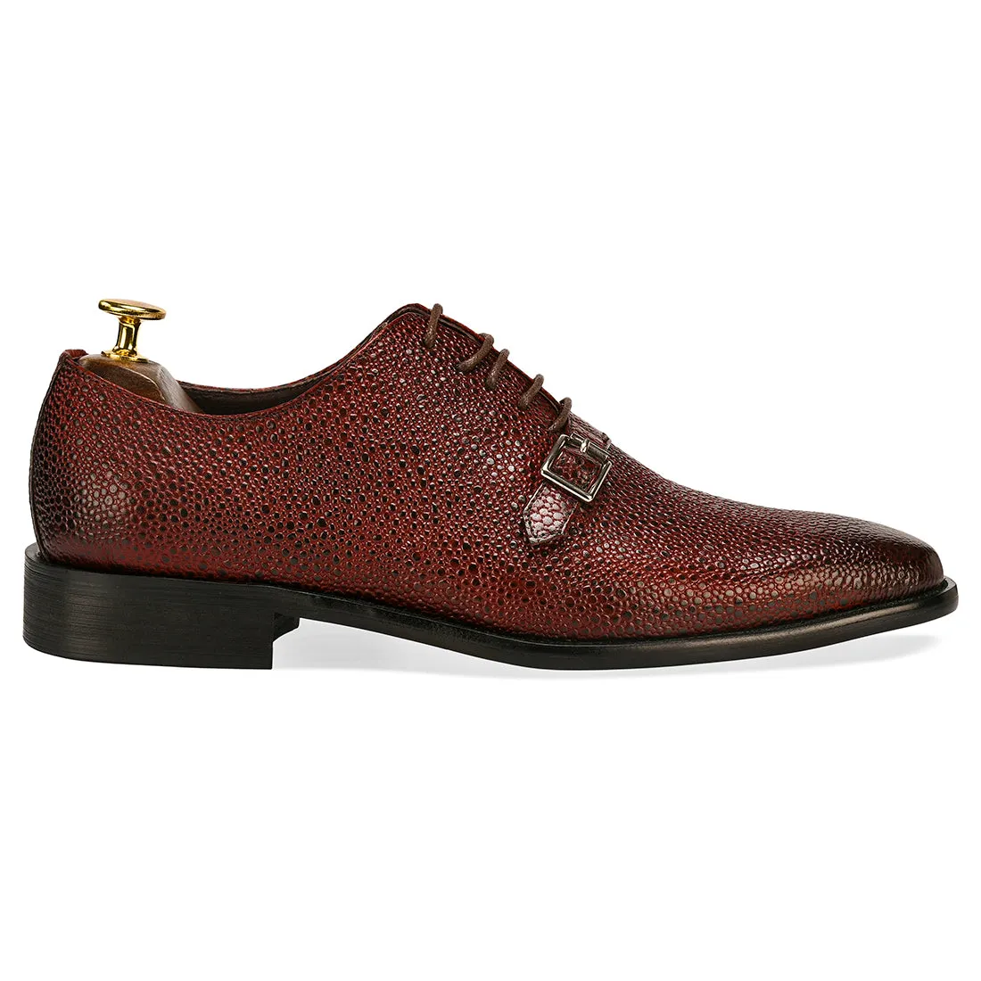 Stingray Leather Oxfords Wine