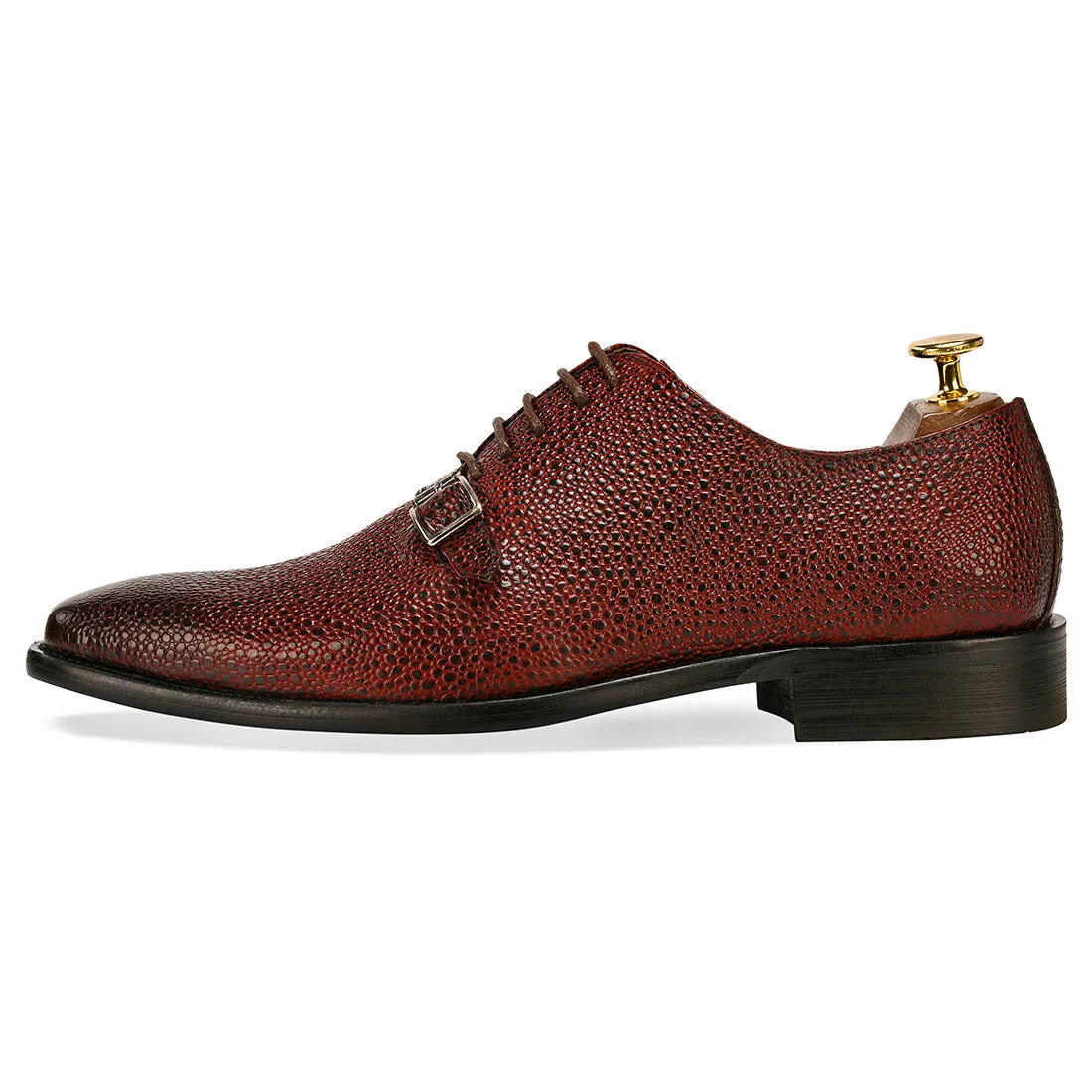 Stingray Leather Oxfords Wine