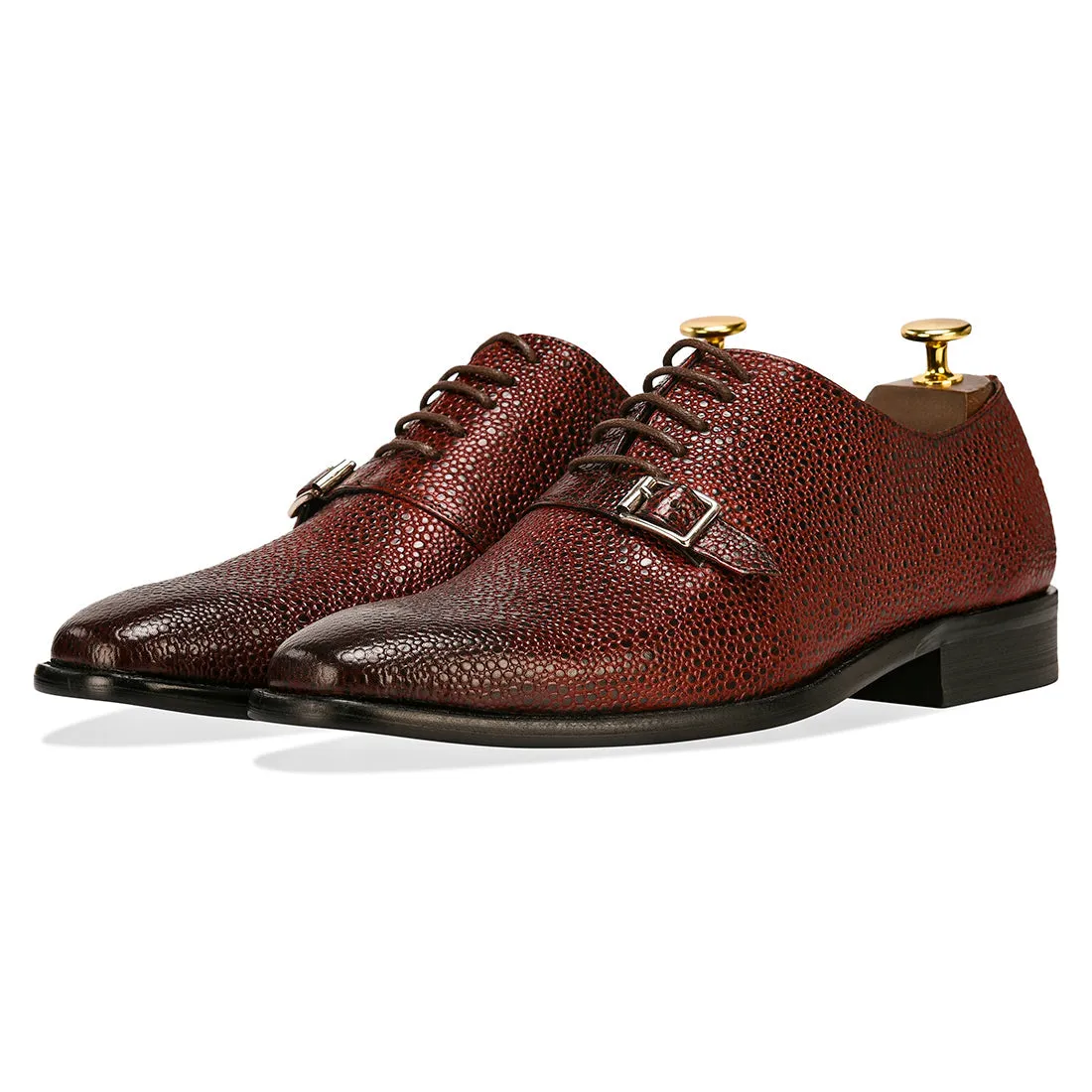 Stingray Leather Oxfords Wine