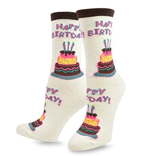 TeeHee Birthday Cotton Crew Socks for Women and Men 4-Pack (12003)