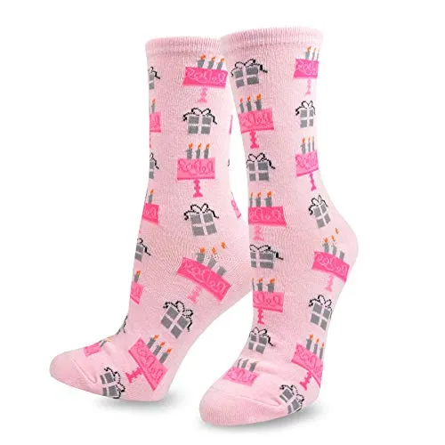 TeeHee Birthday Cotton Crew Socks for Women and Men 4-Pack (12003)